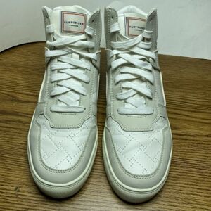 Kurt Geiger London Laney Hi-Top Sneakers Mens Size 8 Beige Leather Lace Up S0682